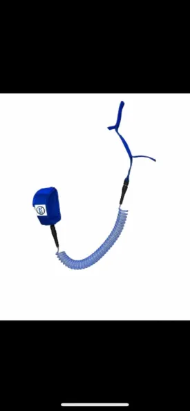 10' Blue Coiled SUP Leash - Strong, Comfortable & Durable Stand Up Paddle Board Safety Tether; Support Surf Therapy Programs
