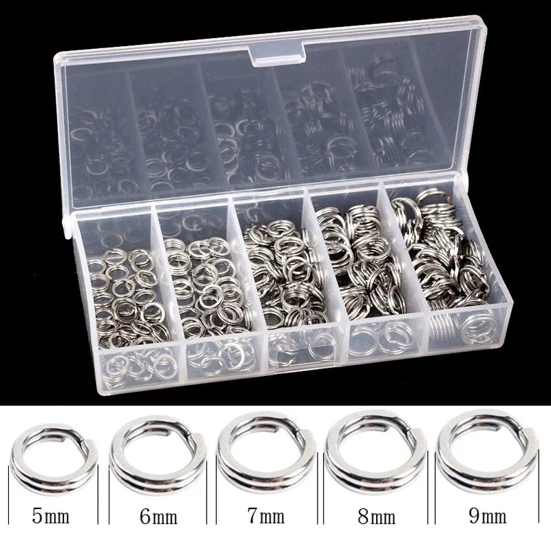 200pcs Heavy Duty Stainless Steel Fishing Split Rings