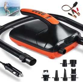 20PSI Electric Multipurpose SUP Pump, 110W/ 12V Rechargeable Air Pump, Dual-Use Inflation & Deflation, Auto-Off Function, with 6 Nozzles, for Inflatable Paddle Boards