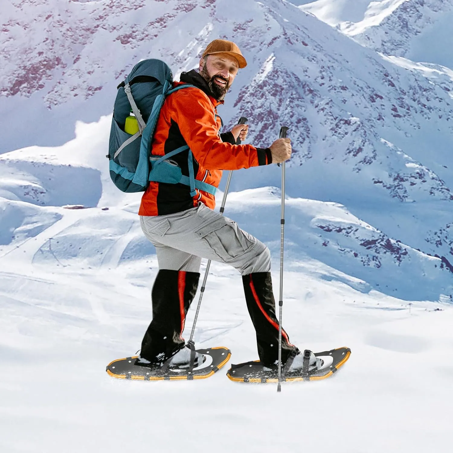 21/25 Inch Light Weight Snowshoes for Women Men Youth, Aluminum Terrain Snowshoes with Trekking Poles and Carrying Bag, Lightweight All Terrain Snowshoes for Women