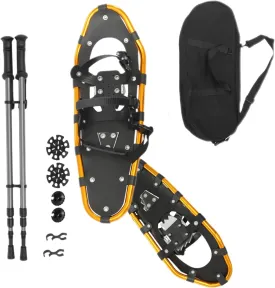 21/25 Inch Light Weight Snowshoes for Women Men Youth, Aluminum Terrain Snowshoes with Trekking Poles and Carrying Bag, Lightweight All Terrain Snowshoes for Women