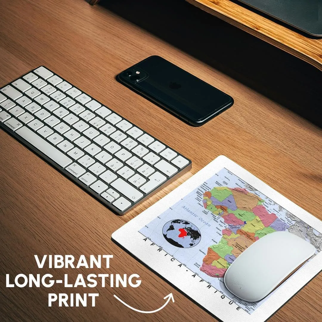 3D Rose "Image of Topographic Map of Africa" Matte Finish Mouse Pad - 8 x 8" - mp_171746_1
