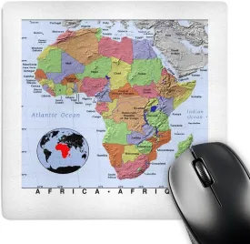 3D Rose "Image of Topographic Map of Africa" Matte Finish Mouse Pad - 8 x 8" - mp_171746_1