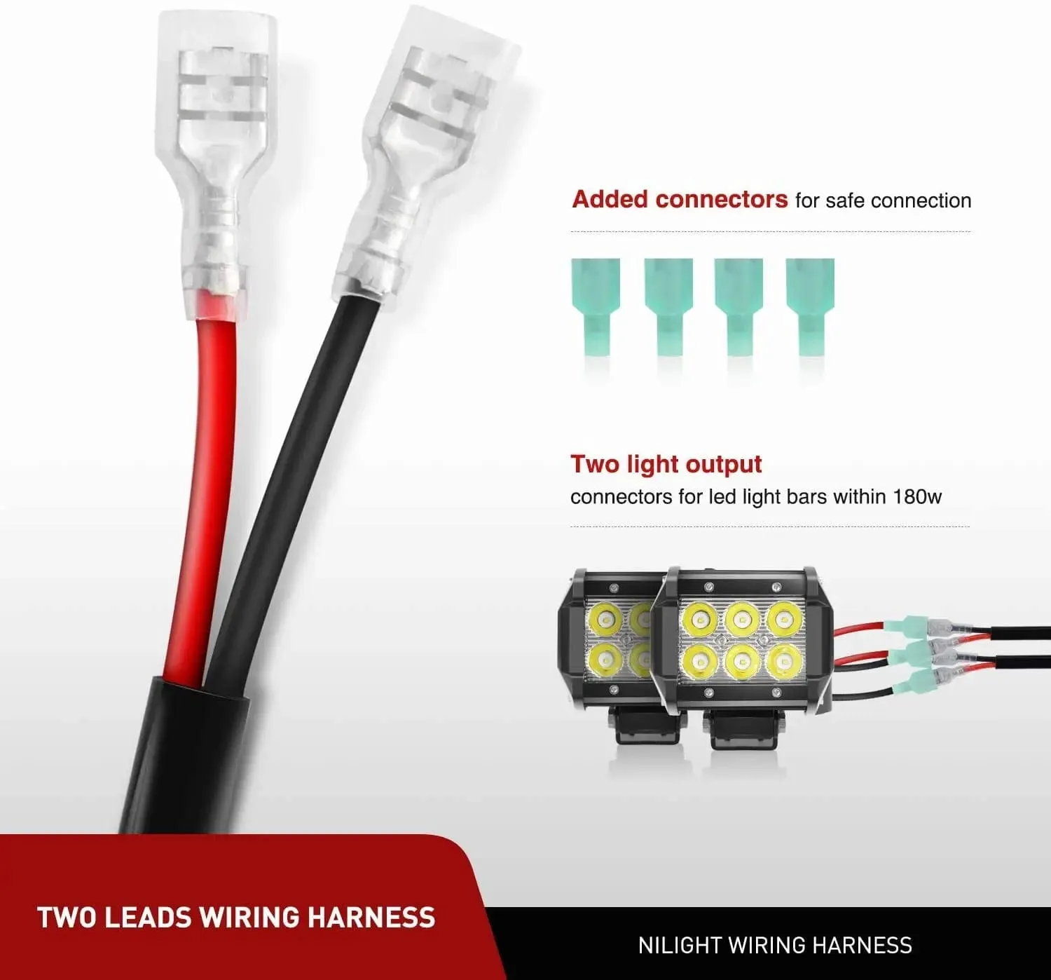 4.5 Inch 27W Round Flood LED Light Pods Kit (Pair) | 12FT Wire
