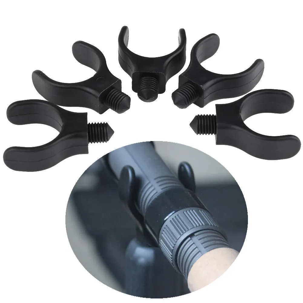 5pcs/set M3/8" Nylon Plastic Fishing Rod Holders Telescopic Fishing Rod Support Stand Head Carp Black U Shape Holder Tackle Tool