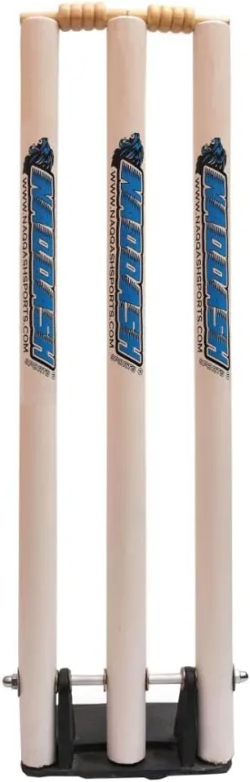 Cricket Spring Return Stumps Wickets Metal Base Multi Surface Placement by Naqqash Sports