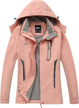 Diamond Candy Waterproof Rain Jacket Women Lightweight Outdoor Raincoat Hooded for Hiking skiing