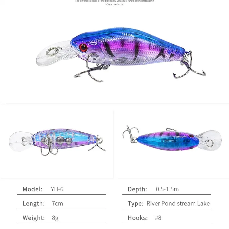 Fishing Lure Set Trolling Artificial Bait Bionic Fish Big Wobbler Deep water Long bill Hard Lure
