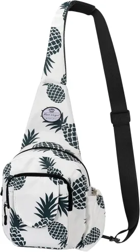 HUA ANGEL Floral Sling Bag, Small Lightweight Crossbody Shoulder Chest Bag for Men & Women Compact Travel Hiking Mini Daypack