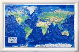 Hubbard Scientific 3D World Ranger Map | A True Raised Relief Map - You Can Feel the Terrain | Vacuum-formed Molded | 36'' x 24'' | Detailed Topography