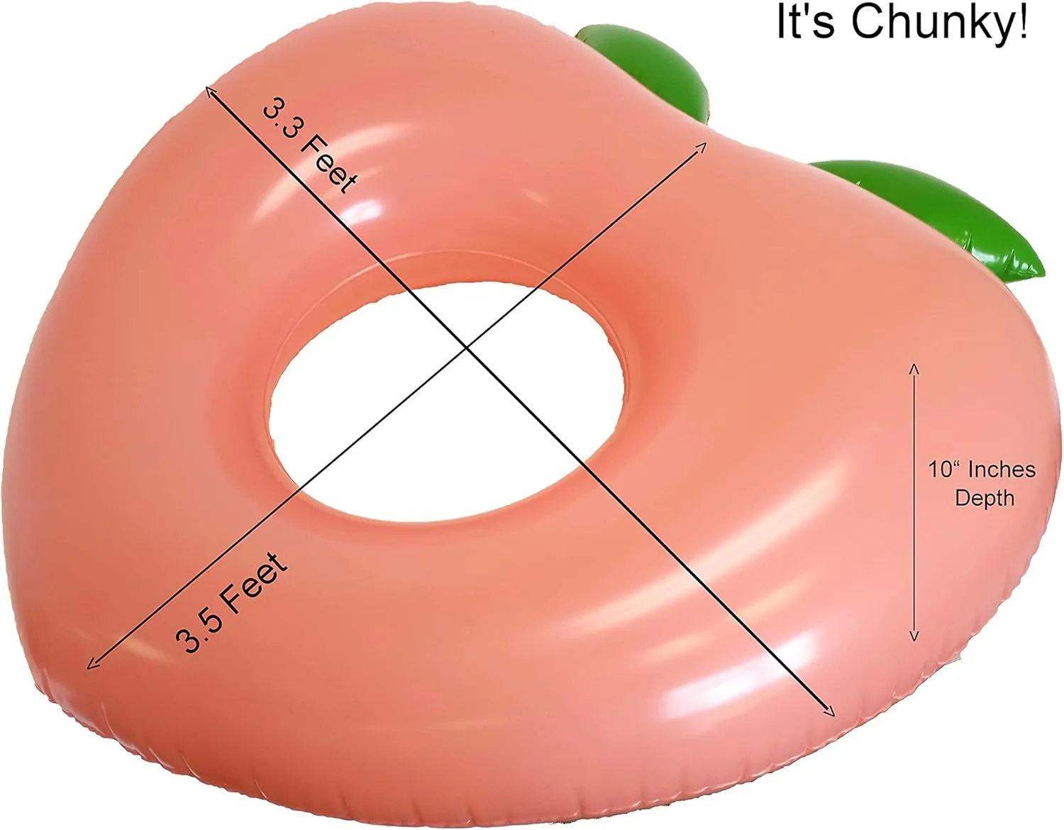 Inflatable Pool Floats - Avocado Pool Raft, Peach Pool Float, Gold Glitter Pool Float