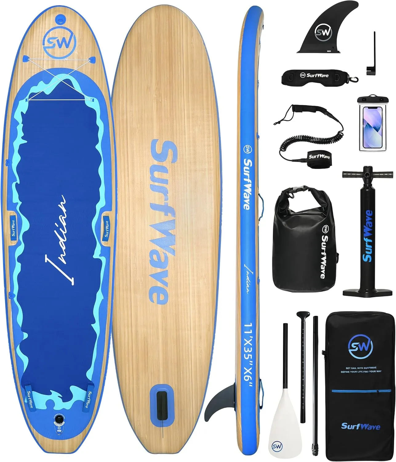 Inflatable Stand Up Paddle Board with Accessories,Blue, for Enhanced Rigidity