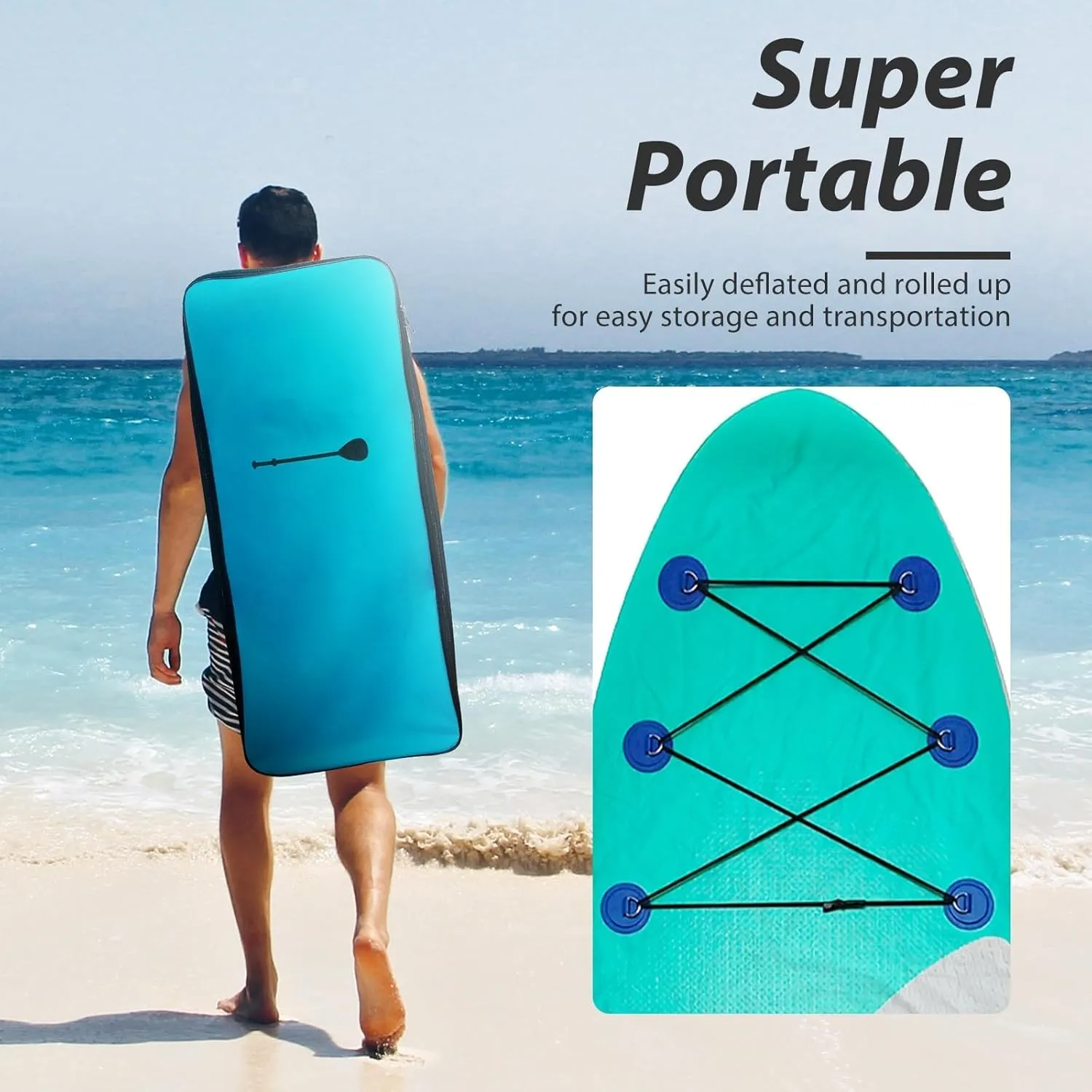 Inflatable Stand Up Paddle Board,106 x 33 Paddle Boards with Full SUP Accessories,Surfboard for Adults,Youth of All Skill Levels,Anti-Slip EVA Deck,Lightweight & Wide Stable,for Sea,Lake