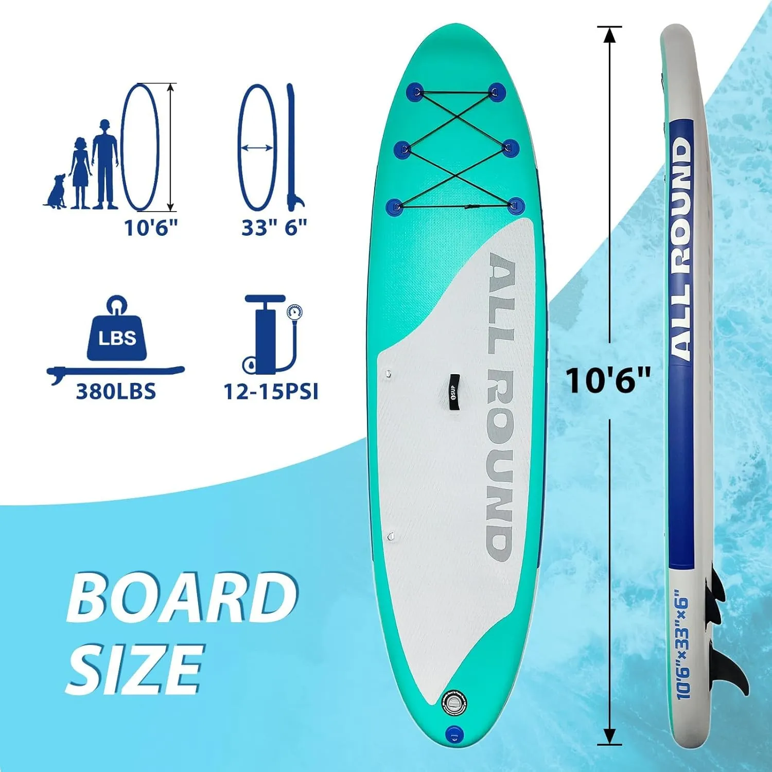 Inflatable Stand Up Paddle Board,106 x 33 Paddle Boards with Full SUP Accessories,Surfboard for Adults,Youth of All Skill Levels,Anti-Slip EVA Deck,Lightweight & Wide Stable,for Sea,Lake