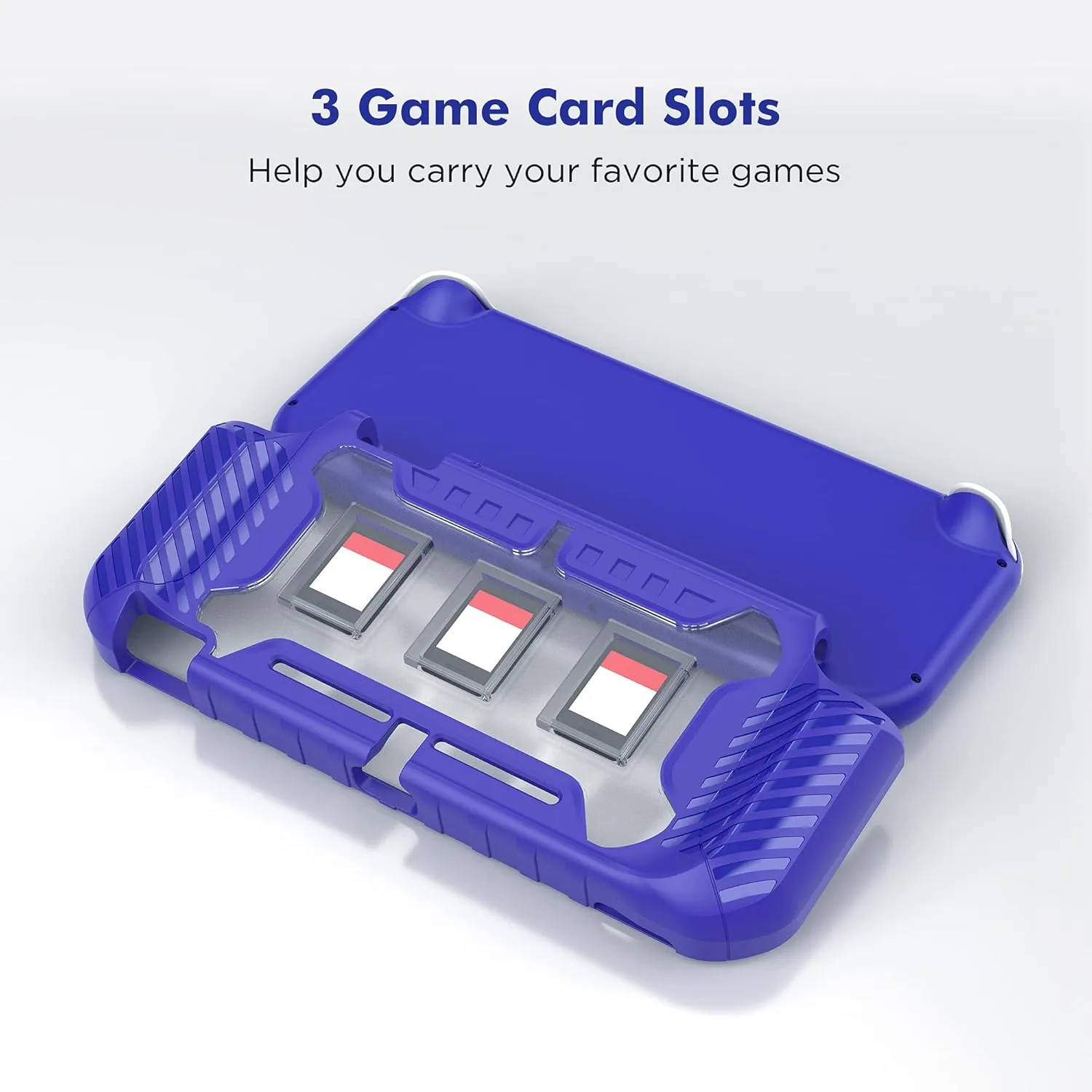 KIWIHOME Switch Lite Case, Durable Anti-Slip Shockproof Protective Hard Case Only for Nintendo Switch Lite with Thumb Grip Caps Switch Lite Case for Boys (Blue)
