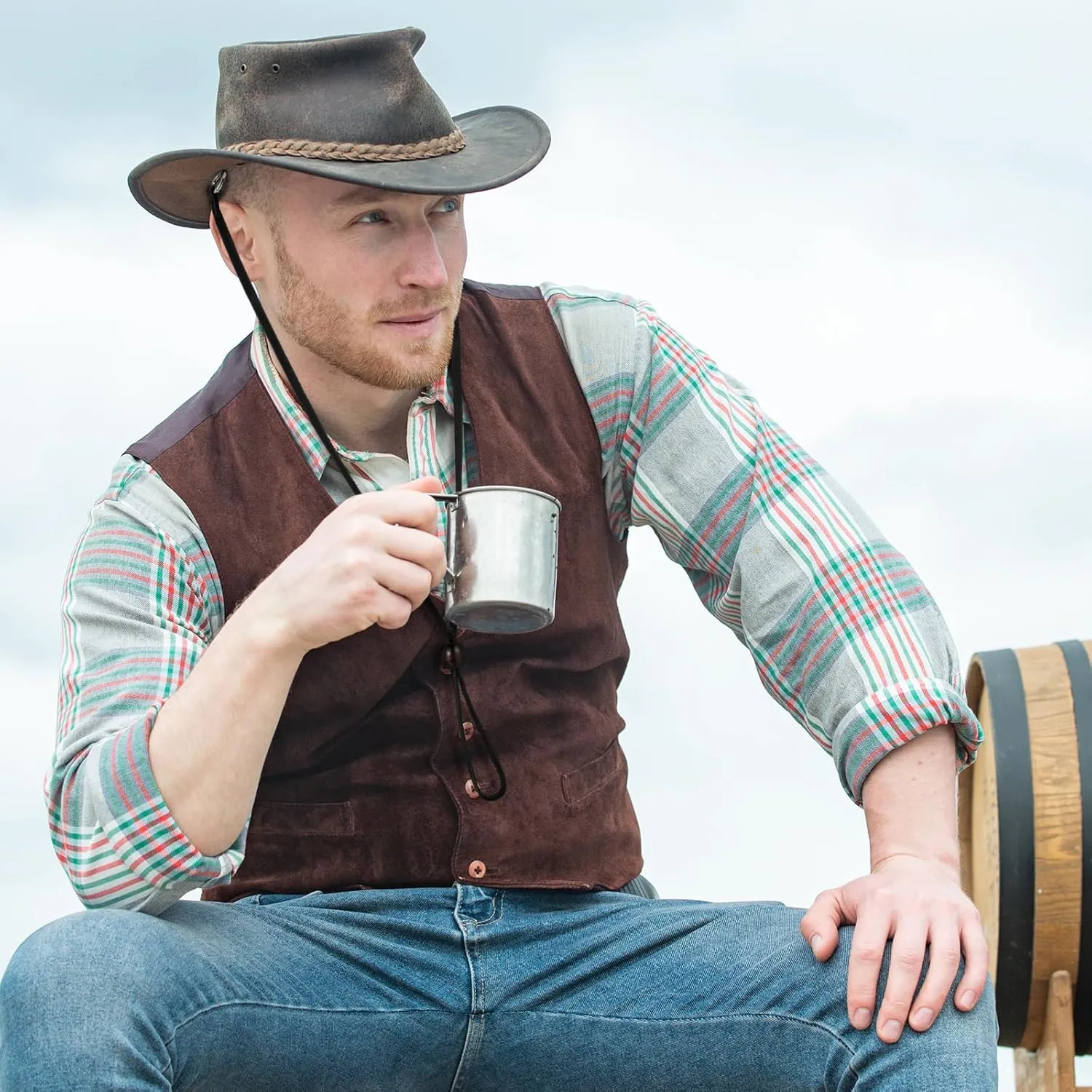 Leather Hat Chin Strap Stampede Strings for Cowboy Hats Removable Cap Chin Cord for Men Women Sun Hats
