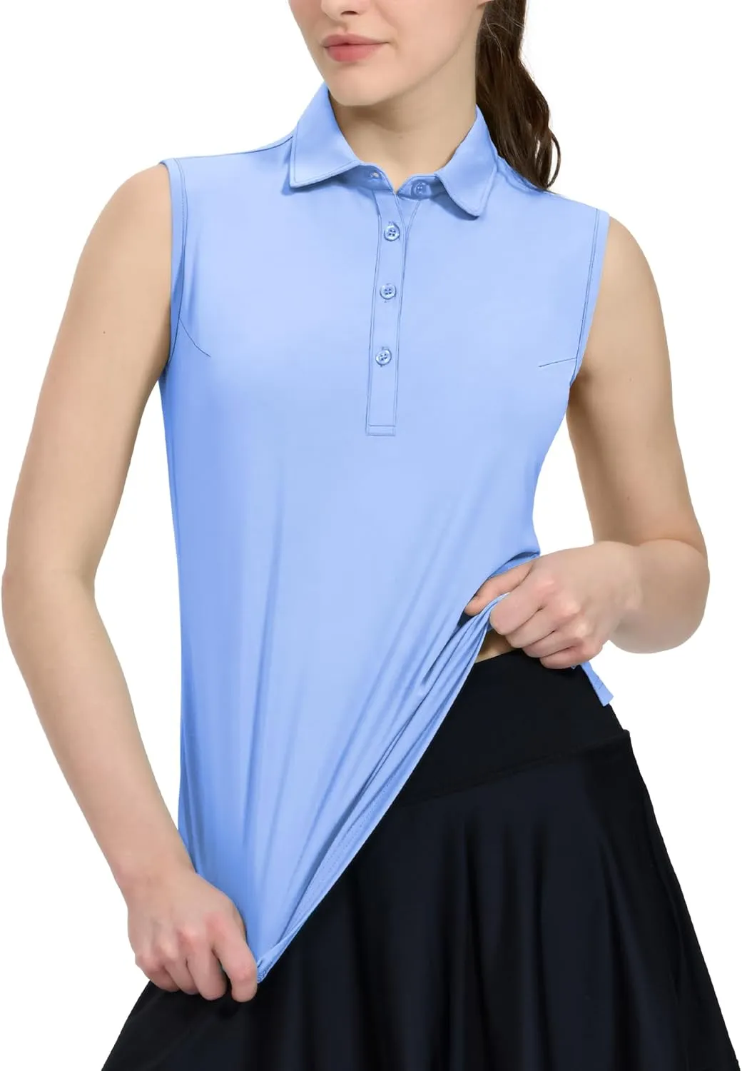 MIER Women's Sleeveless Golf Polo Shirts Athletic Tennis Collared Tank Tops, Quick Dry, UPF 50 