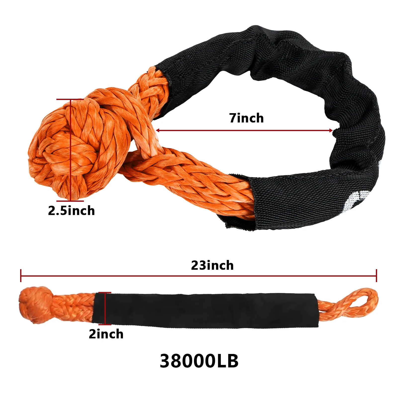 OPENROAD Synthetic Soft Shackle Rope, 2" X 23" (38,000lbs)