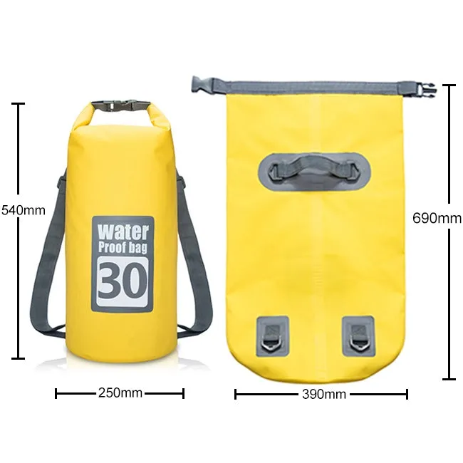 Outdoor Waterproof Dry Dual Shoulder Strap Bag Dry Sack, Capacity: 30L (Yellow)