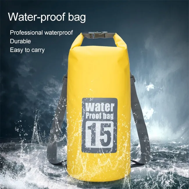 Outdoor Waterproof Dry Dual Shoulder Strap Bag Dry Sack, Capacity: 30L (Yellow)