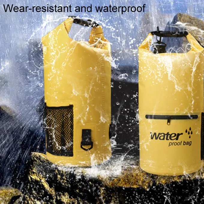 Outdoor Waterproof Dry Dual Shoulder Strap Bag Dry Sack PVC Barrel Bag, Capacity: 20L(Pink)