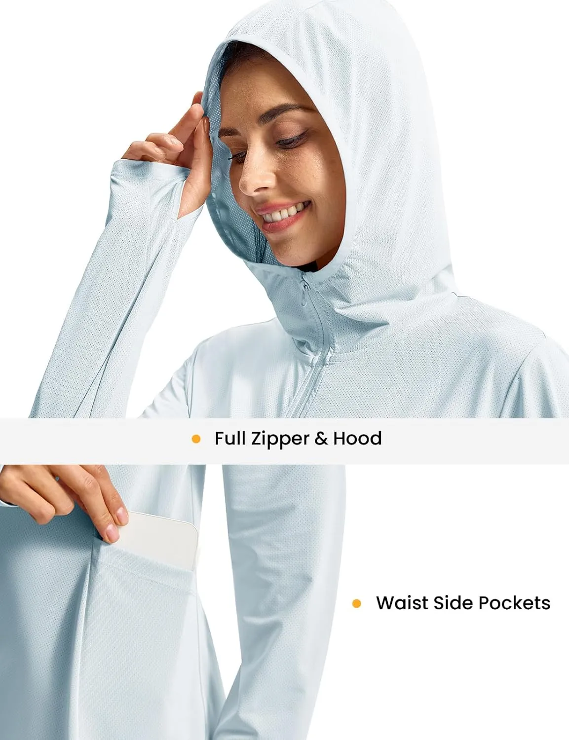 Rdruko Women's Swimsuit Cover Ups, UPF50  Long Sleeve Beach Vacation Bathing Suit SPF Zip Hooded Shirts Lightweight Quick Dry