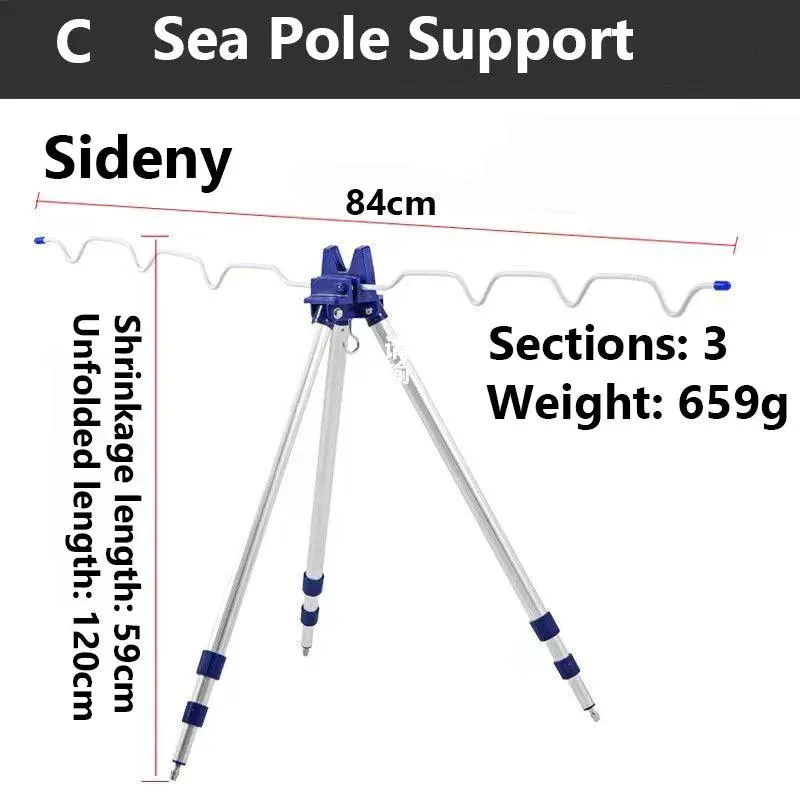 Sideny Telescopic Fishing Rod Holder 3-Fold Tripod Stand