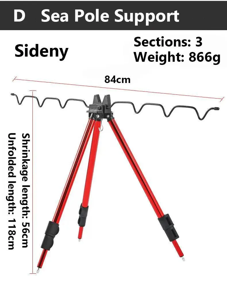Sideny Telescopic Fishing Rod Holder 3-Fold Tripod Stand