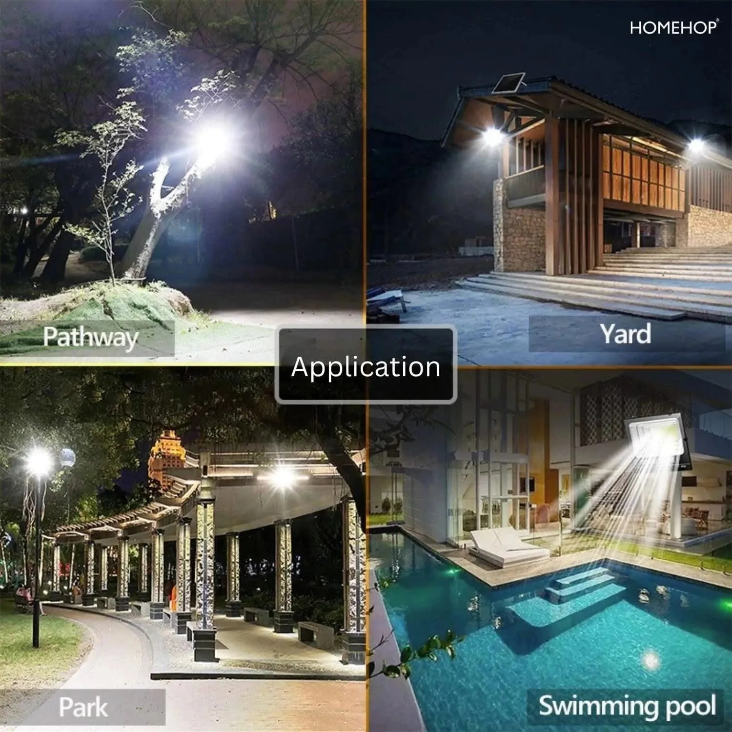 Solar LED Flood Light Outdoor Waterproof Commercial Lights for Home, Garden, Playgrounds, Stadium (Cool White,50W)