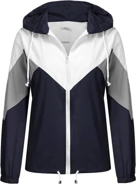 SoTeer Women's Waterproof Rain Jackets Lightweight Hooded Windbreaker Packable Active Outdoor Raincoat