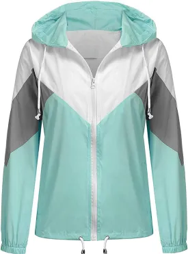 SoTeer Women's Waterproof Rain Jackets Lightweight Hooded Windbreaker Packable Active Outdoor Raincoat