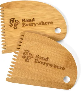 Surf Wax Comb 2 Pack - Bamboo Surf Board Wax Scraper and Wax Remover Pack Surf Wax Combs: Scraper Tool, Wax Remover- Works with Sex Wax, Sticky Bumps & More- Cheap Gifts for Surfers