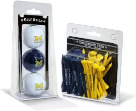 Team Golf NCAA Logo Imprinted Golf Balls (3 Count) & 2-3/4" Regulation Golf Tees (50 Count), Multi Colored