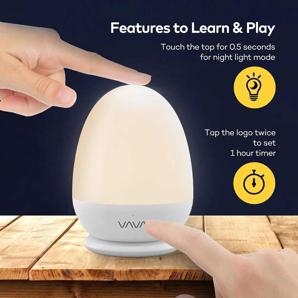 VAVA Eye Caring LED Baby Night Lights for Kids Table Lamp