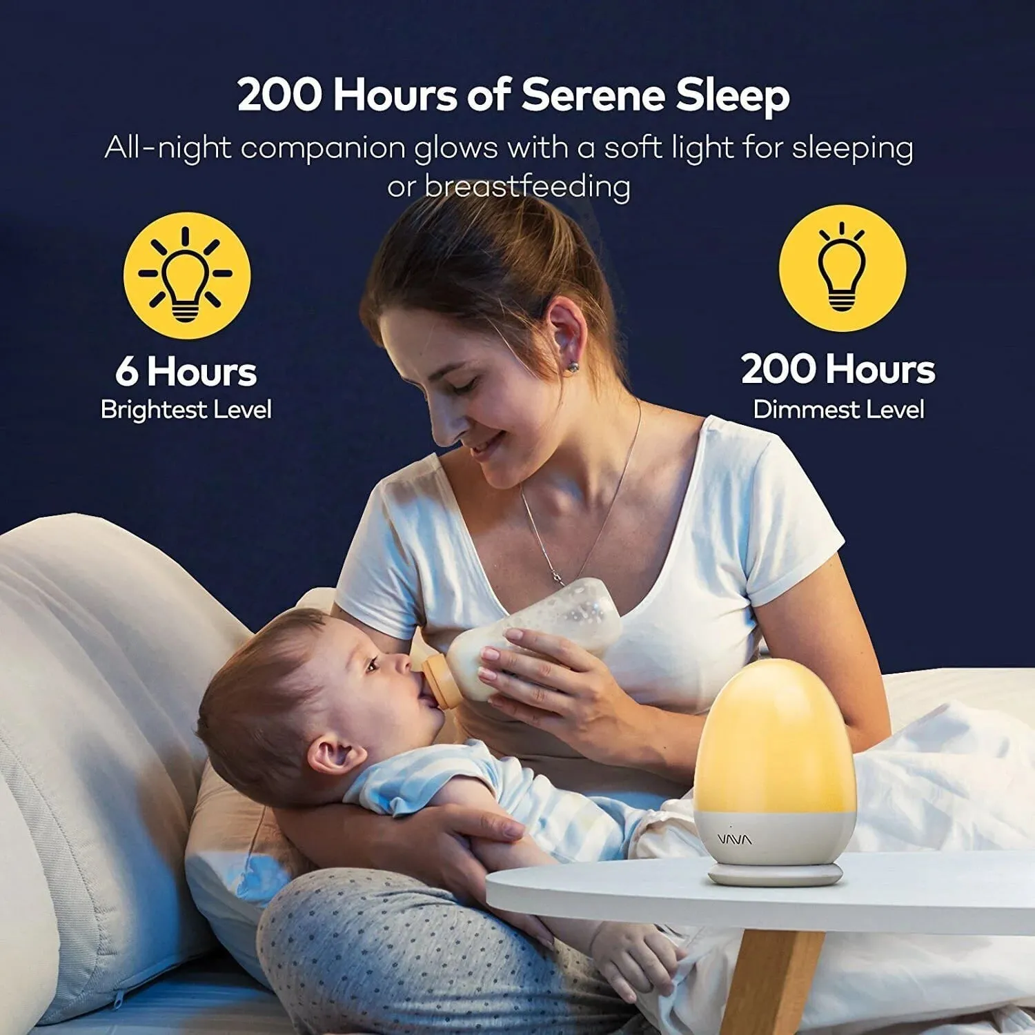 VAVA Eye Caring LED Baby Night Lights for Kids Table Lamp