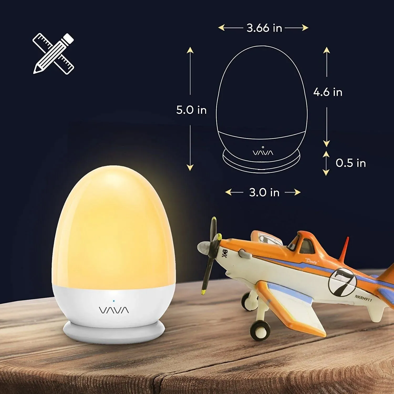 VAVA Eye Caring LED Baby Night Lights for Kids Table Lamp