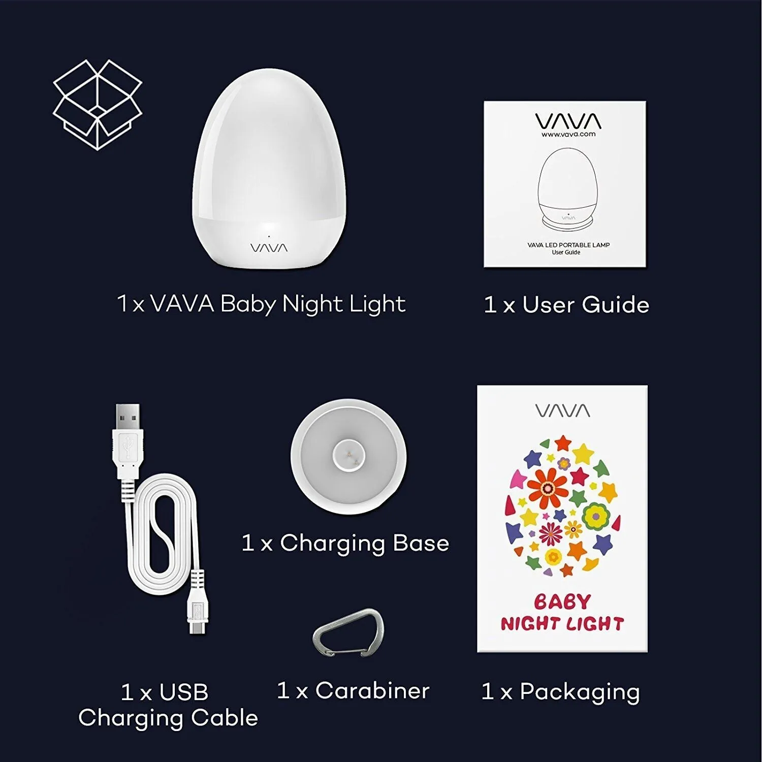 VAVA Eye Caring LED Baby Night Lights for Kids Table Lamp