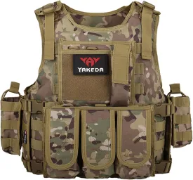 YAKEDA Adjustable Tactical Airsoft Training Vest | Camping, Fishing, Hunting,Gift for Halloween and New Year