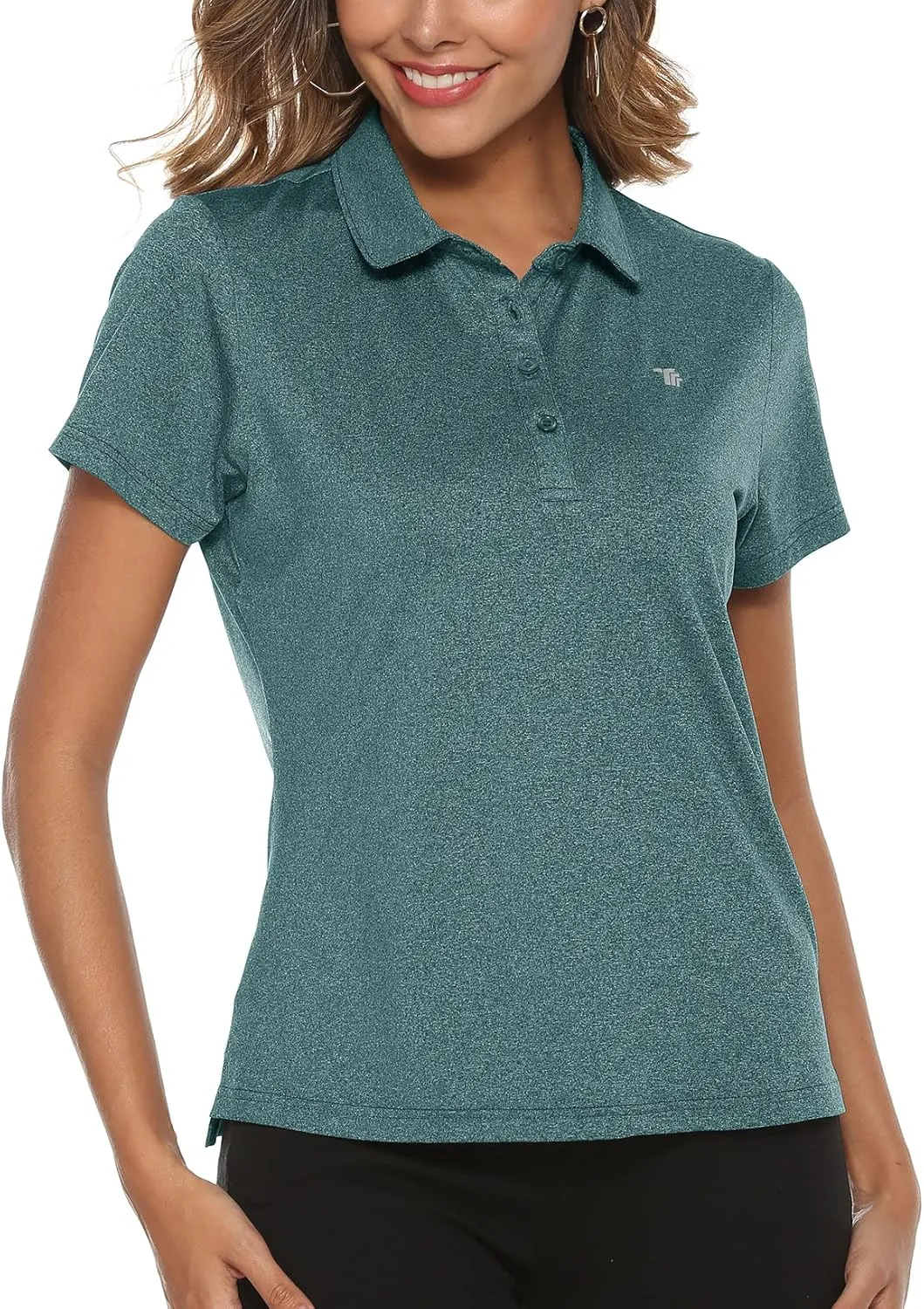 YSENTO Women Golf Shirts Clothes Dry Fit Short Sleeve Moisture Wicking Collared Polo Shirts Tops Apparel