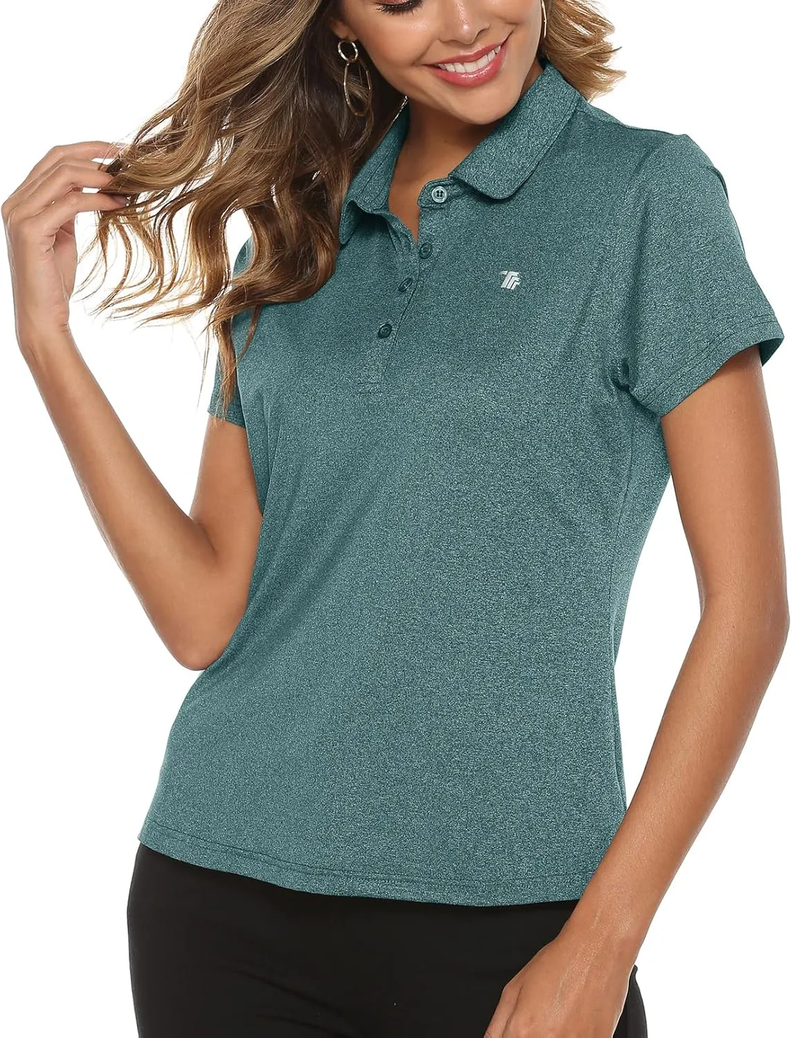YSENTO Women Golf Shirts Clothes Dry Fit Short Sleeve Moisture Wicking Collared Polo Shirts Tops Apparel